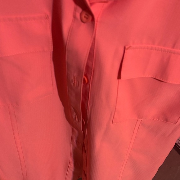 Vibrant Coral Kids Button Down Shirt - Picture 4 of 8